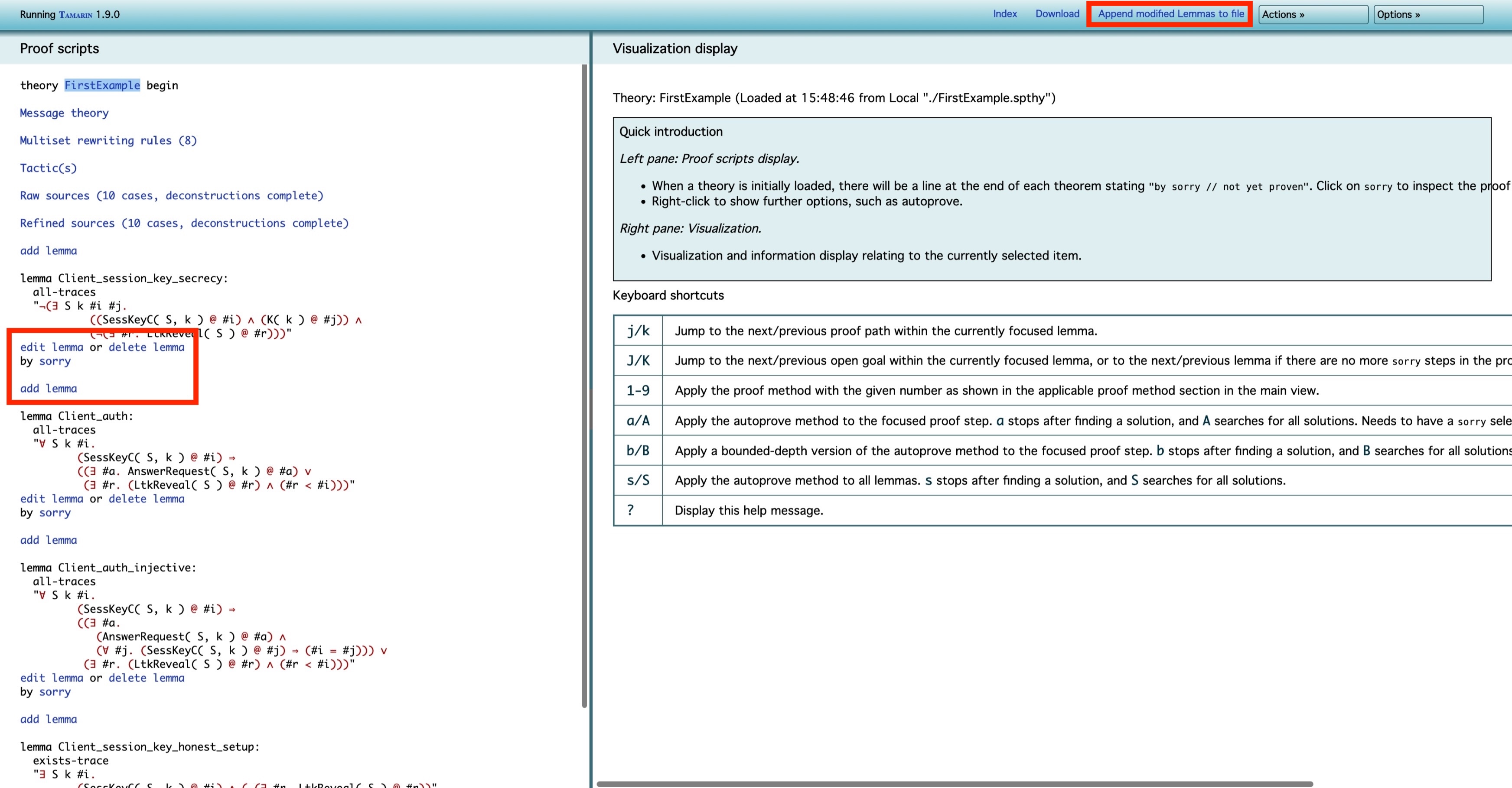 Lemma Editing Buttons