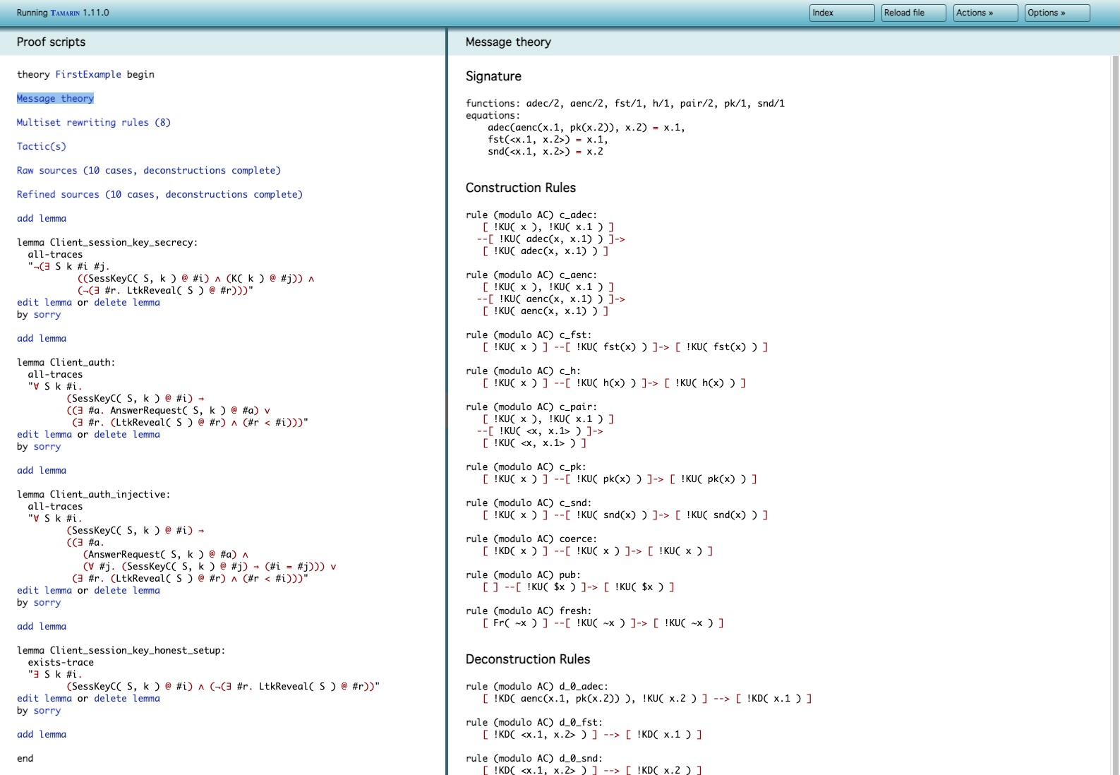 FirstExample Message Theory